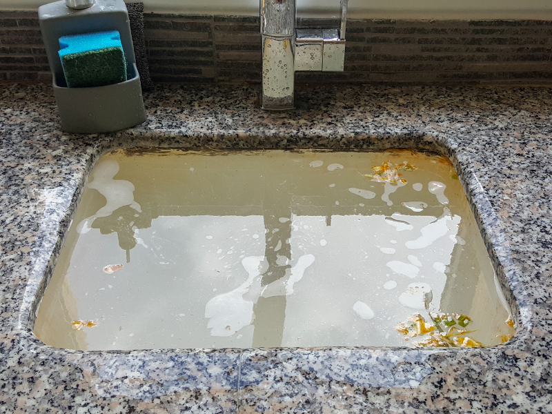 clogged-kitchen-sink